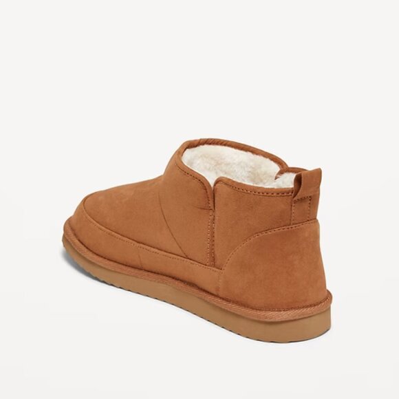 Old Navy Faux Fur-Lined Booties in Chestnut NEW - Picture 2 of 5